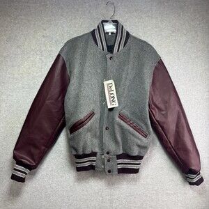 NWT Vintage DeLong Varsity Jacket Small Wool Blank Letterman USA Leather Custom